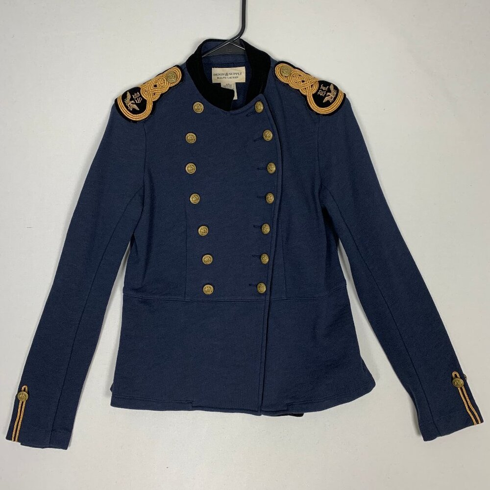 Ralph Lauren Denim & Supply Navy Blue Military Blazer Jacket Medium